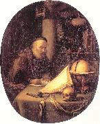 DOU, Gerrit Man Interrupted at His Writing oil on canvas